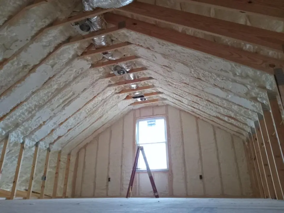 Spray foam roofing application for Crawl Space Insulation project in Weare